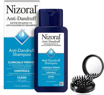 Zestaw pielęgnacji włosów: Shampoo Nizoraal z świeżym zapachem 7 oz + Pędzle LUXPAKS | Szampon z świeżym zapachem, 7 fl oz, dla wszystkich typów włosów, pielęgnacja skóry głowy