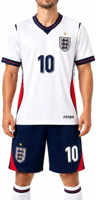 OVERS England Football Jersey Set - Kids to Men, Breathable Soccer Uniform