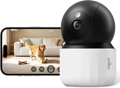 Youkey 2K Indoor Security Camera, 360° Monitor