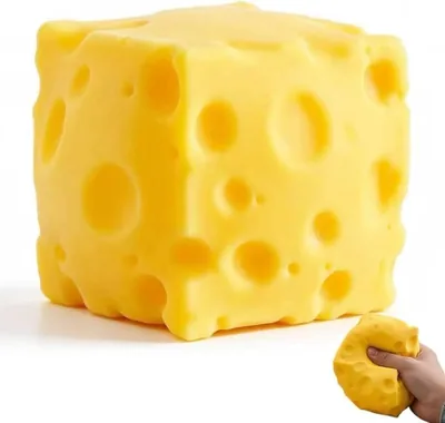 Cheese Squishy Stress Relief Toy, Soft PU Squeeze Sensory for Kids & Adults