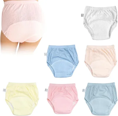 6 Pcs Breathable Potty Training Underwear for Toddlers - 6-Layer Absorbent Trainer Pants