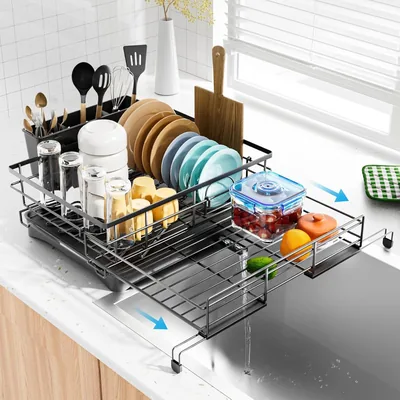 Stainless Steel Extendable Dish Drainer - Large Capacity - Best Deal