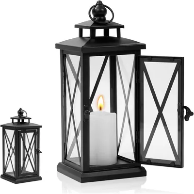 Utomhuls lampor med väderbeståndsvärme - Gravlamps i svart metall