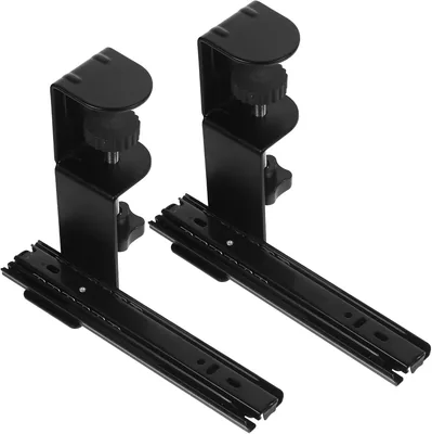 OFFSCH Soporte de Extensión de Escritorio de Hierro Negro Riel Ajustable para Bandeja de Teclado Ergonómica Adecuado para Hogar