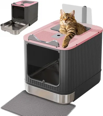 Tehoao Stainless Steel Litter Box with Lid