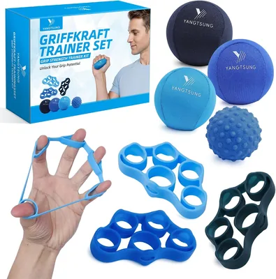 YANGTSUNG 7-delig Handtränare Set, Fingertrénar Stressbollar Erwachsene, Handtrénar för Målträning, Styrkeutveckling