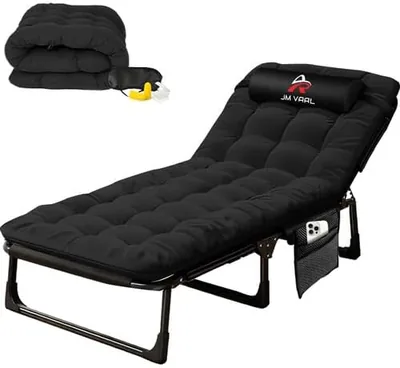 Catre Plegable JM VAAL 5 Posiciones Colchón Acolchado 180kg, 182x62cm para Oficina y Camping | Mejor Oferta