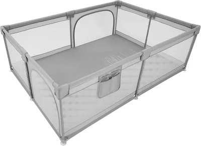 プレイペン メッシュ 140x200cm 折りたたみ式 スーツカップ付き ベビー 高さ68cm 外側ジッパー ドア 洗濯可能 正方形 リビング用