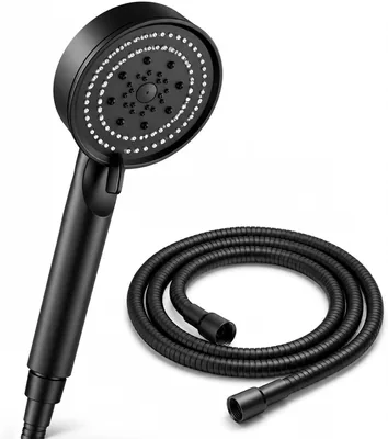 Shower Head & Hose Set 5 Mode Black 1.5m | Best Deal