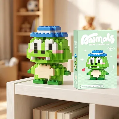 Bloques de construcción para personajes de dibujos animados, mini juego de micro construcción