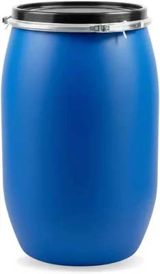 Thrill 170L HDPE Open-Top Drum - Heavy Duty Blue Barrel, Metal Clamp Lid | Leak Proof Storage