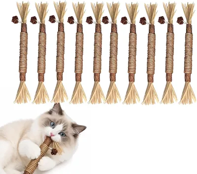 10 Palitos Dentales Silvervine para Gatos, Juguete Masticable