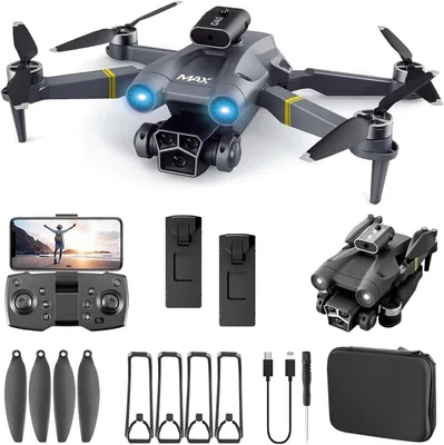 70% ऑफ़! 4K कैमरा ड्रोन बच्चों और शुरू करने वालों के लिए, फ़ोल्डेबल FPV RC ड्रोन 2 बैटरीज़ के साथ 45 मिनट लेट