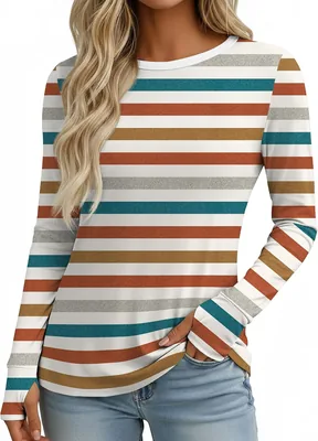 Ekouaer Long Sleeve Thumb Hole Shirt - Fall Layering Top