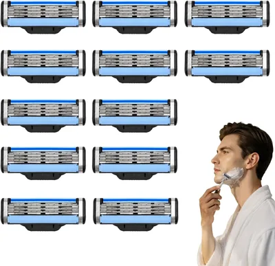 Yerozhui 12 Razor Blades Mach3 Triple Blade Refills