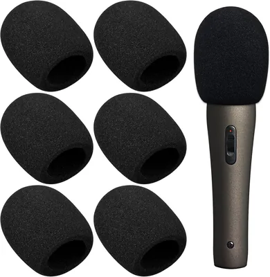 6-Pack Foam Microphone Covers Black Best Deal