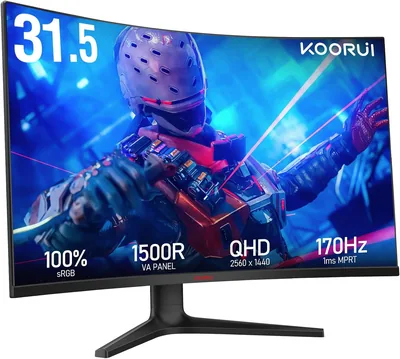 KOORUI 32 Inch Curved Gaming Monitor QHD 1440P 170Hz