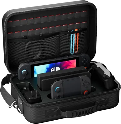 TERRIFI Carrying Case for Nintendo Switch 2025, Portable Travel Bag with Slots & Shoulder Strap