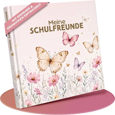 Freundschaftsbuch Schmetterling für 30 Kinder & 6 Lehrer | Liebevolles Erinnerungsalbum für Schulmädchen | Primarstufe Best Deal