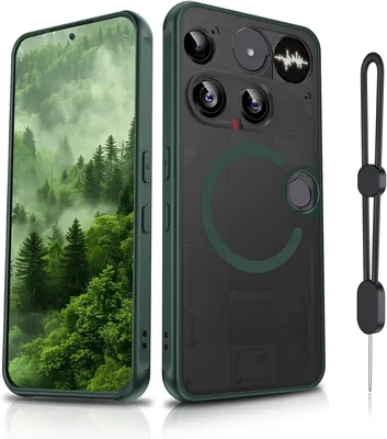 Dizn Magnetisk Case för Nothing Phone(3) - Matte Transparant med Mobiltelefonband och Inbyggd Magnetring