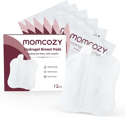 Protector de Lactancia Momcozy, Hidrogel con Lanolina, Refrescante, 12 unidades