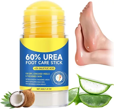 Crema per i Piedi Urea UWJOWP, 1 Bastoncino con Eliminatore di Calli al 60% e Trattamento per Plantari Raggiungendo e Secchi Piedi
