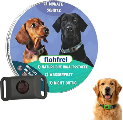 Flea Free 12 Monate Flöge- und Zeckenschutz Halskette, Natürlicher Flöhe-Frei Zeckenschutz für Hunde, Abwehrkette zum Schutz