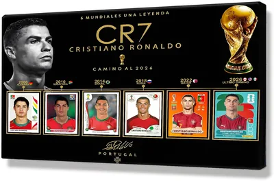 Cuadro Decorativo en Canvas Lienzo Impresión CR7 Cristiano Ronaldo Leyenda 6 mundiales Last Dance Arte para Sala Recamara