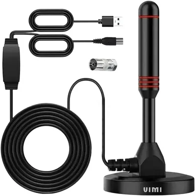 Antena TV Digital HD Interior USB 5m Cable Amplificada Base Magnética Compatible HDTV 4K UHF/VHF Vimstrom - Mejor Precio