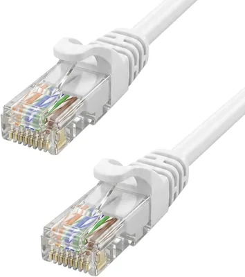 Cable Ethernet Cat 6, Utp, 1Gbps, 250Mhz, Flexible, Rojo, para Red Lan y Cctv, con Conectores RJ45, Interiores (Blanco)