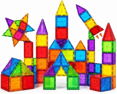 Blocos Magnéticos Infantil de Montar Peças - Brinquedo Educativo 2D e 3D