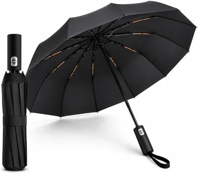 Guarda Chuva Automático Abrir e Fechar 1 Clique 12 Varetas Reforçadas Antivento UV Blackout Premium Compacto Resistente Dobrável