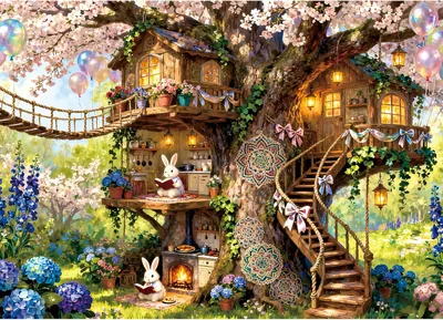 Chalzidar 500 Piece Enchanted Treehouse Puzzle
