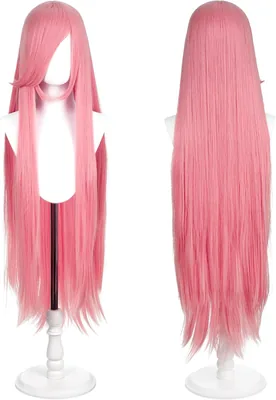 Peruka cosplay 100 cm, gładka, na Halloween, różowy arbuz (kolor)