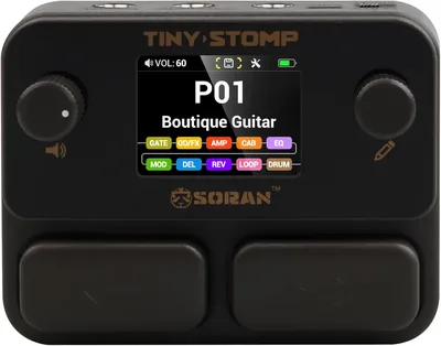 SORAN Tiny Stomp - Pedal de guitarra multiefectos con 125 efectos y looper de 40 segundos