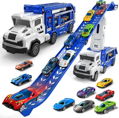 Car Track Set with Die Cast Cars and Race Catapults