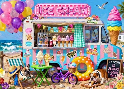 Chalzidar Ice Cream Truck Puzzle 500 Pieces