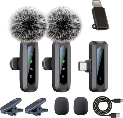 2026年型 ピン型マイク、ワイヤレスラベリアマイク、iPhone/Android/USB-Cとの同時使用可能、プラグアンドプレイ、クラスDアンプ内蔵