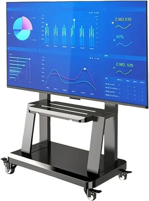 Rolling TVs Cart for 32-75 Inch Screens, Adjustable TV Stand