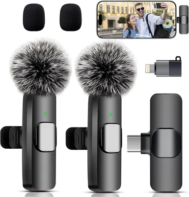 Microphone Lavalier Mini sans fil pour iPhone, iPad, Android avec Réduction du Bruit, Appariement Automatique et Réverbération pour Vlogging - Meilleure Offre