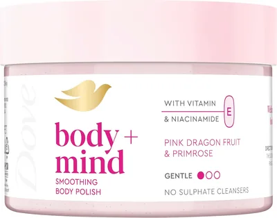 Scrub Corpo Dove Body + Mind Dragon Fruit e Primula, 10 ml | Esfoliante con 20% glicerina, niacinamide e vitamina E - 47% di Sconto