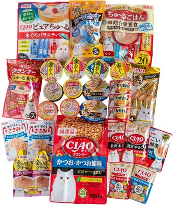 いなば 猫用おやつ・キャットフード 訳ありバラエティセット 25個入（ちゅーる、焼かつお、缶詰、パウチなど） | ベストディール