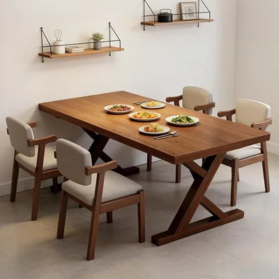 DAYONG Rectangular Dining Table, Wooden Kitchen Table