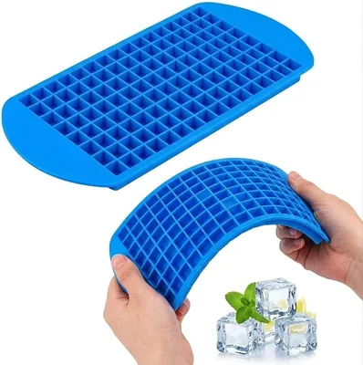 Silicone Mini Ice Cube Tray - 160 Cubes, Quick Freeze, Ideal for Drinks