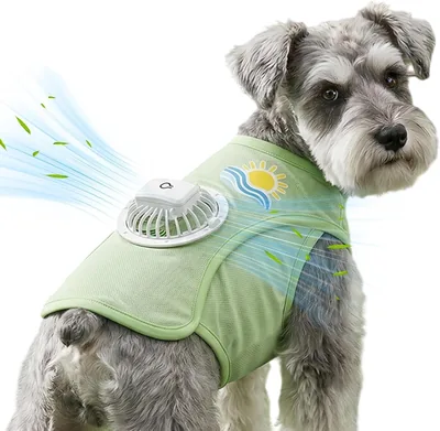 クールベ スト 扇風機付き犬服 クールエアコン 猫兼用 UPF50+ 3段階風量調節 大容量バッテリー メッシュ素材 小型・中型・大型犬対応 夏用ペットウェア 熱中症対策
