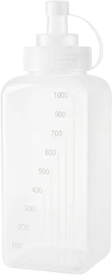 Cuisine Art 1L Oil Dispenser - Food-Safe PE Plastic, Fine Nozzle, Tethered Cap