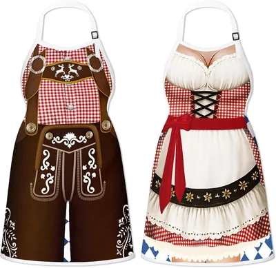 DIELOVEHUA Oktoberfest Apron, Bavarisk Barbecue Apron Justerbar, Motiv Küchenapron Bierbeständig, Kochapron Lustig, Grill