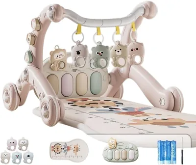 YFFY ベビージム、ベビートイ、5in1 プレイジム＆ウォーカー、屋内遊び、教育玩具、安全構造設計、新生児向け