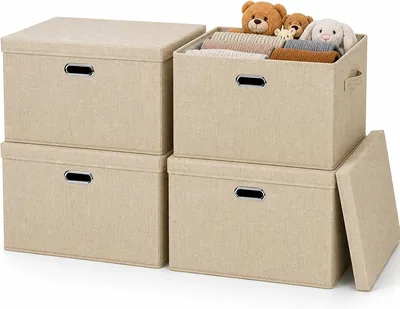 Ofrdncy 4x82L Foldable Closet Storage Bins with Lids Best Deal