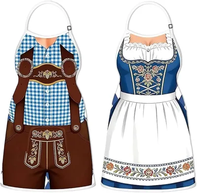 DIELOVEHUA Oktoberfest Apron, Bavarian Barbecue Apron, Motif Kitchen Apron